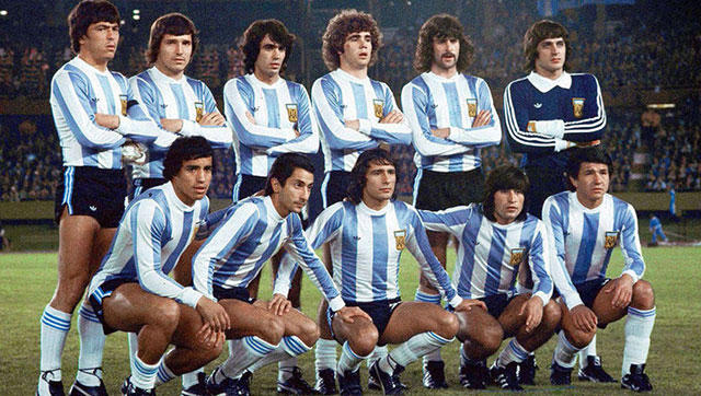 camiseta de argentina de finales de los 70