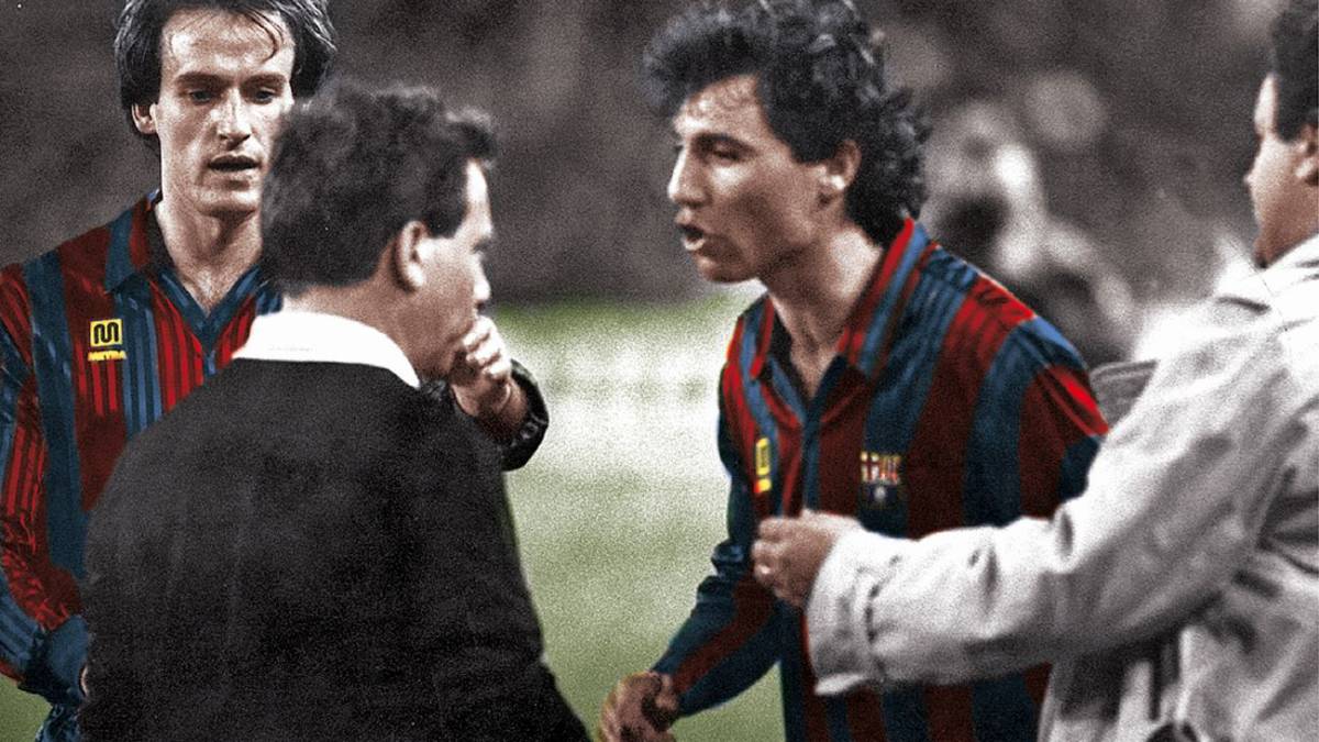 Stoichkov y Urizar aquel 5 de diciembre de 1990.