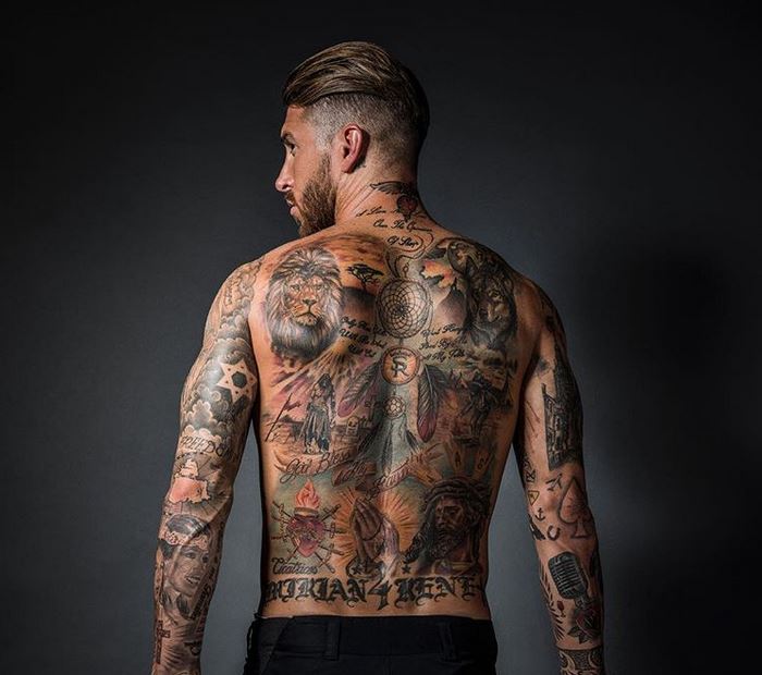 Sergio Ramos jugadores con más tatuajes 