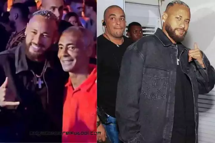 Neymar appears on Romario's birthday and his image causes a stir