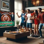 Tras acabar la Liga, un grupo de amigos aficionados al fútbol aprovechan sus encuentros para jugar en casinos online a la ruleta en vivo.