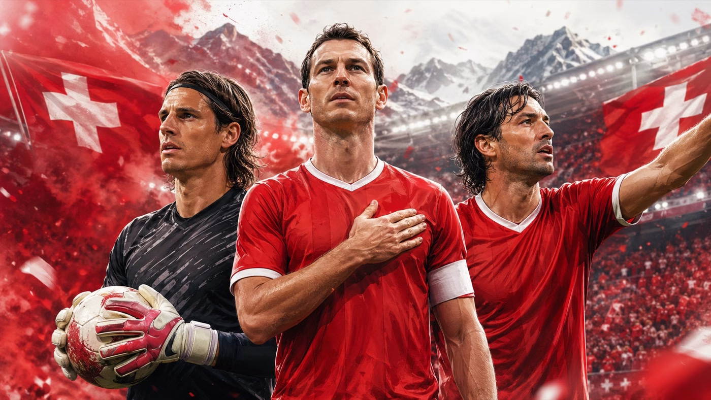 Yann Sommer Stephan Lichtsteiner y Ciriaco Sforza jugadores historicos de Suiza