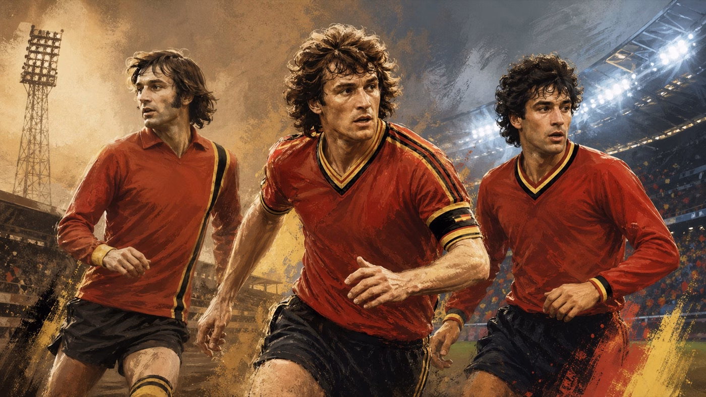 Paul Van Himst Jan Ceulemans y Enzo Scifo leyendas del fútbol belga