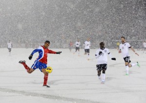 Costa Rica fragte den Fußballspiel-Schnee statt in Vereinigten Staaten zu wiederholen